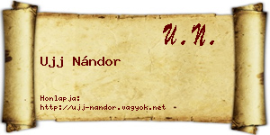 Ujj Nándor névjegykártya